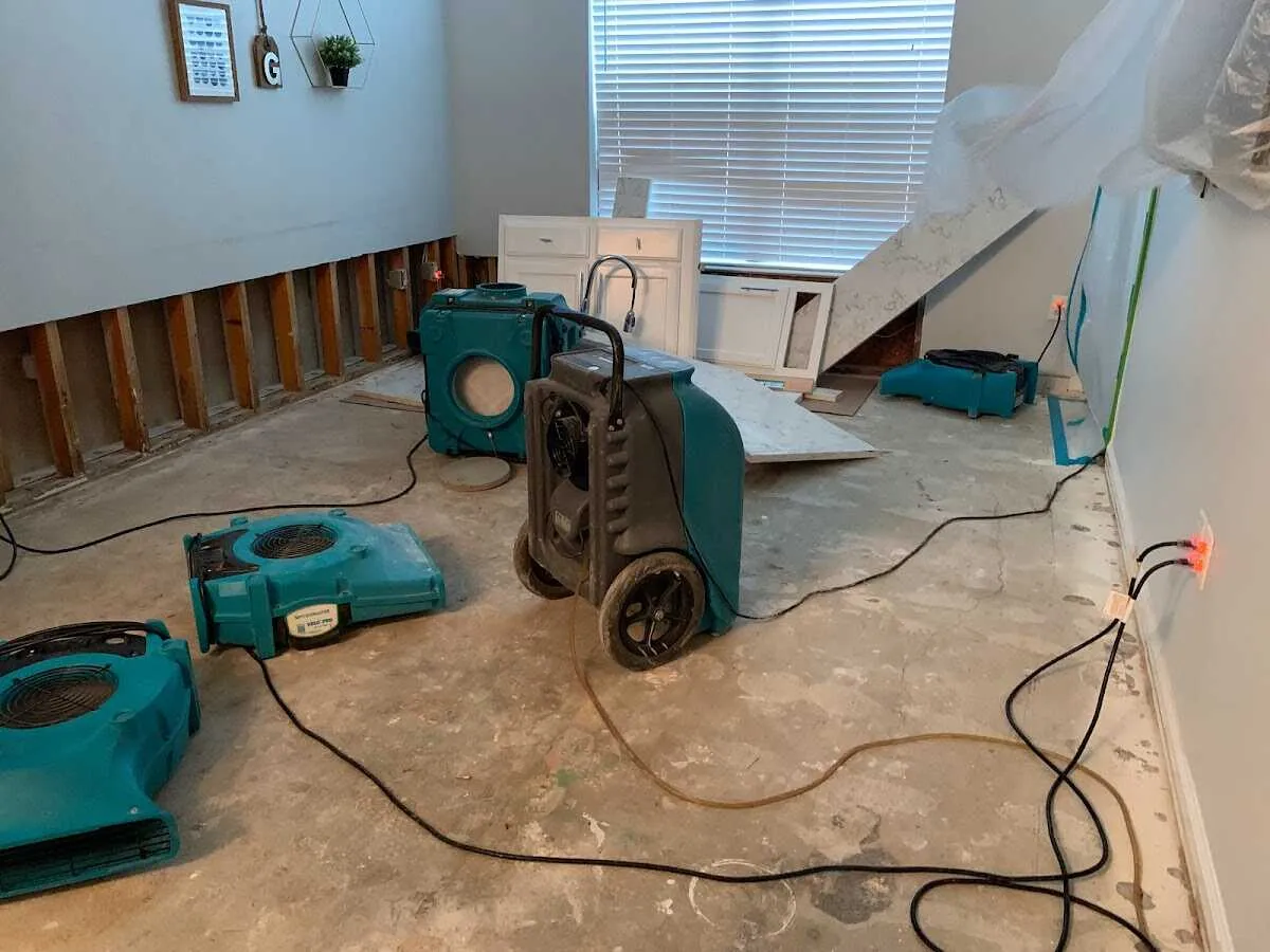 Dehumidifier in flood-cut room for Water Damage Restoration in Agawam Town